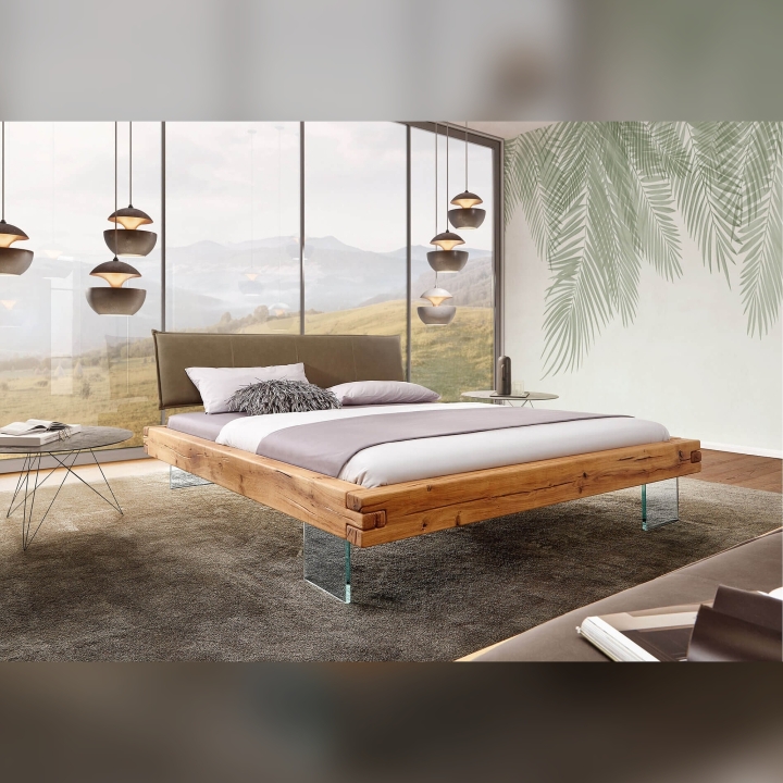 Łóżko dębowe lewitujące Alioth 140x200 cm