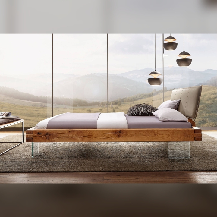 Łóżko dębowe lewitujące Alioth 140x200 cm