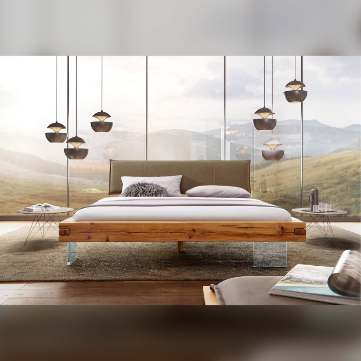 Łóżko dębowe lewitujące Alioth 160x200 cm