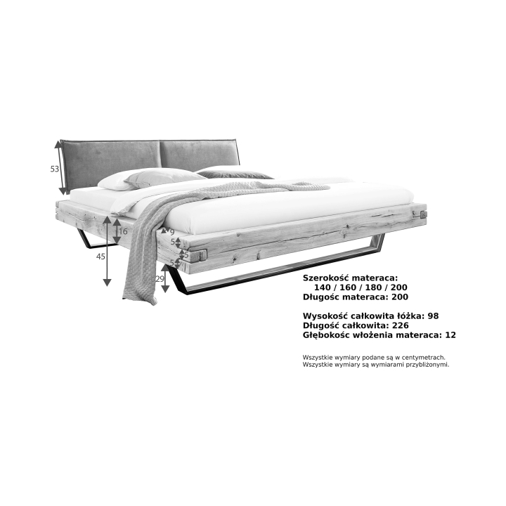 Łóżko dębowe Merak 140x200