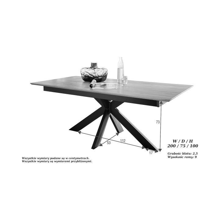 Dębowy stół rozkładany GK II 200x100