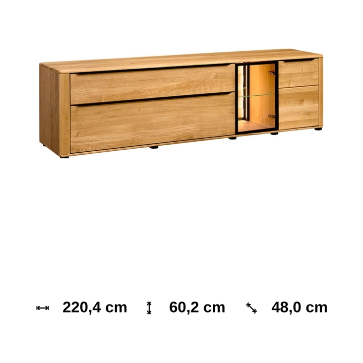 Szafka RTV dębowa III Luna olej natura