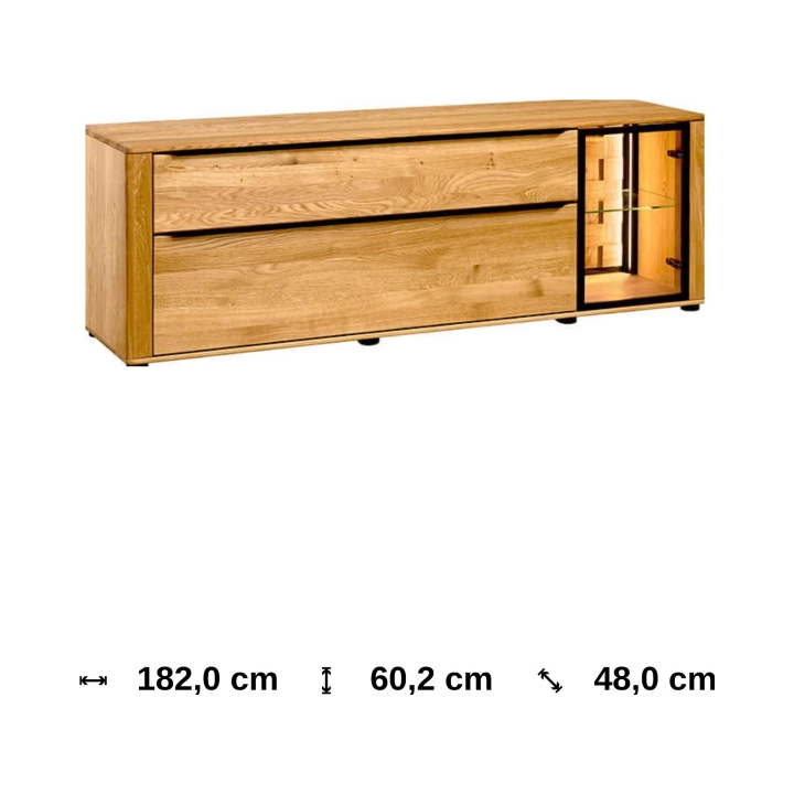 Szafka RTV II dębowa Luna olej natura