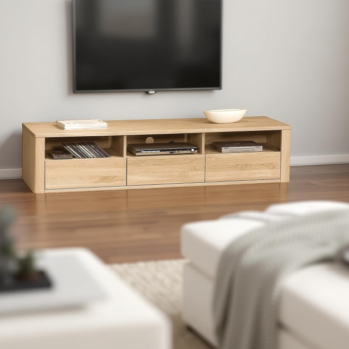 Szafka RTV dębowa II Orlando olej bianco