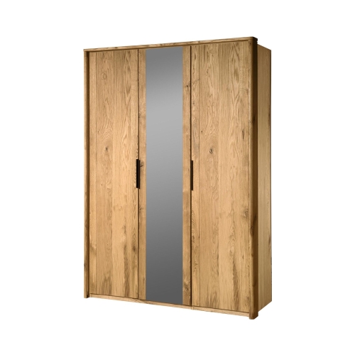 Szafa 3-drzwiowa dębowa z lustrem Denver dąb rustical