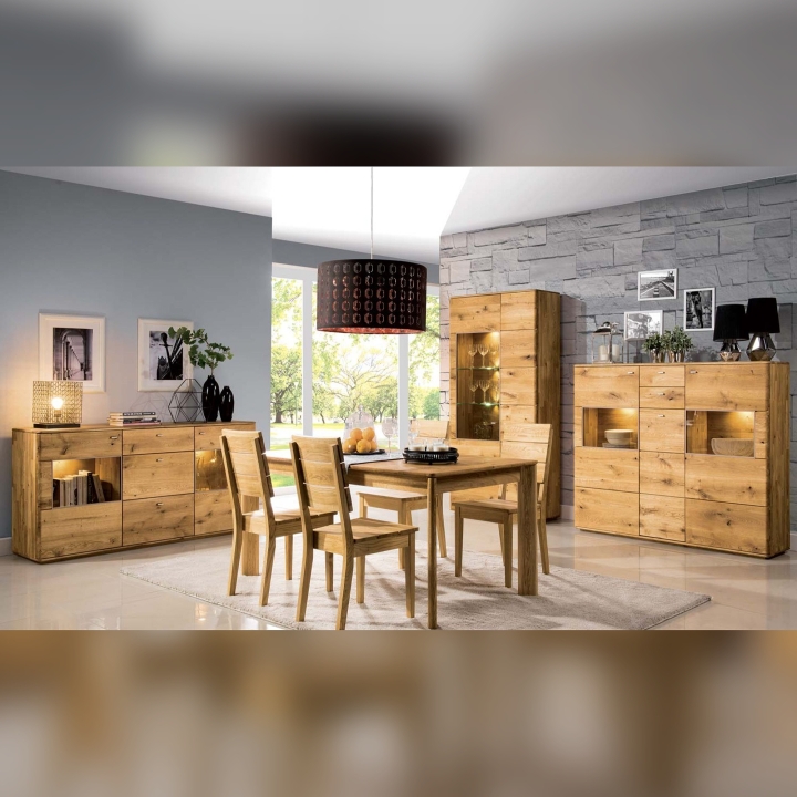 Stół rozkładany dębowy Denver dąb rustical 160x90