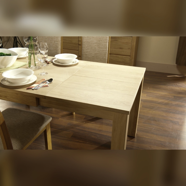 Stół rozkładany dębowy Orlando olej bianco 160x90