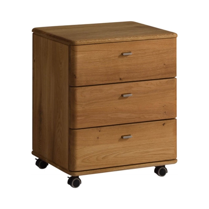 Kontenerek dębowy Denver z układem jezdnym dąb rustical