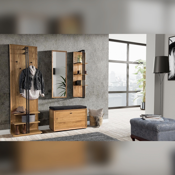 Lustro małe Vigo dąb olej natura