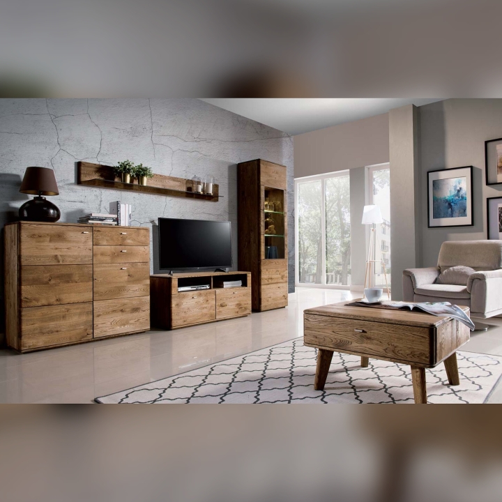 Witryna dębowa pojedyncza Denver dąb rustical