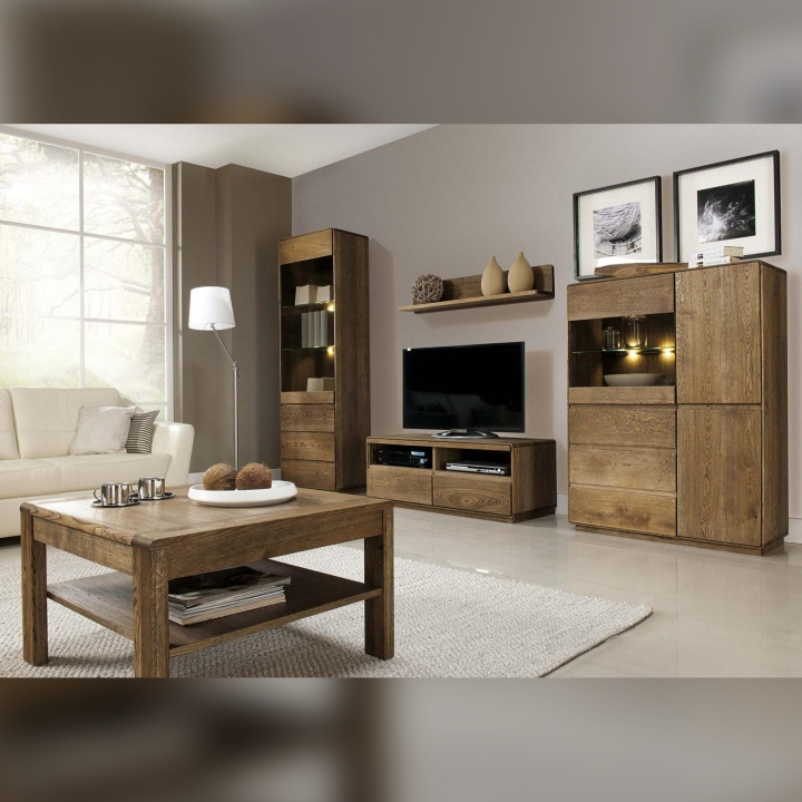 Witryna dębowa Atlanta lewa dąb palony