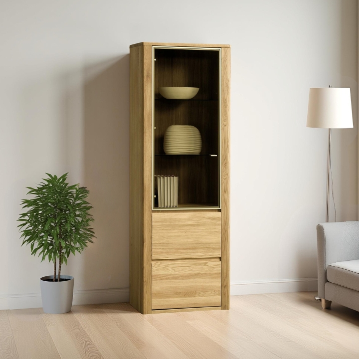 Witryna dębowa pojedyncza Orlando olej natura