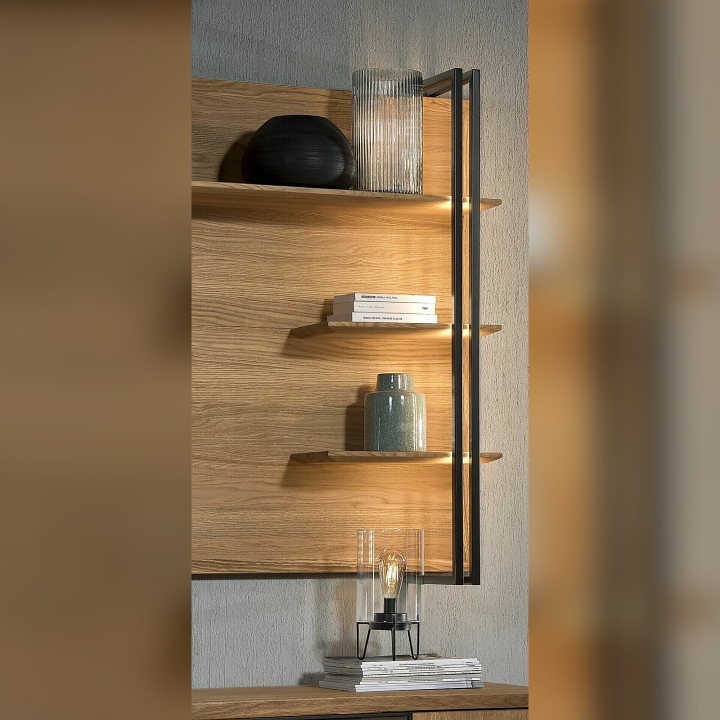 Panel ścienny dębowy z półką i wieszakami Vigo olej natura