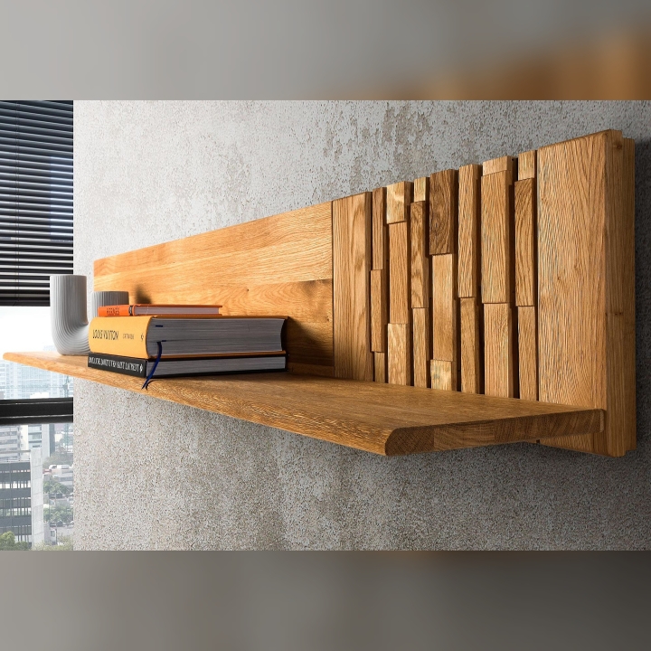 Półka wisząca dębowa II Tramonto 180 cm