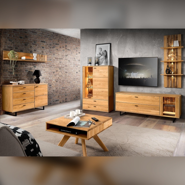 Półka wisząca dębowa II Tramonto 180 cm