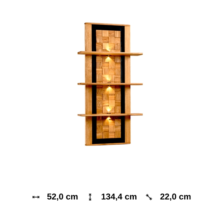 Panel ścienny wiszący dębowy Luna olej natura