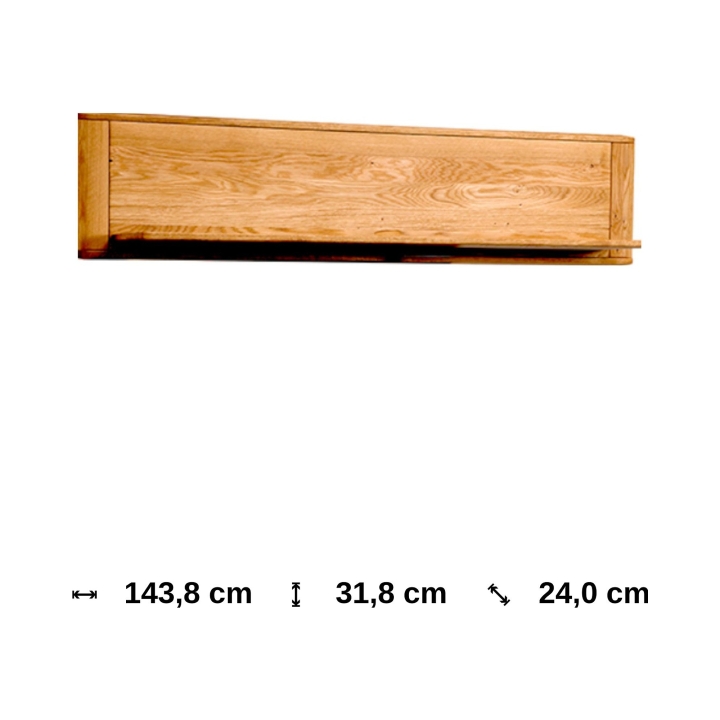 Półka wisząca dębowa I Luna olej natura 144