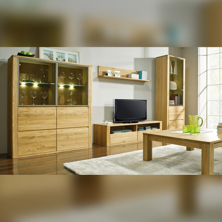 Półka wisząca dębowa Orlando olej bursztyn 129 cm