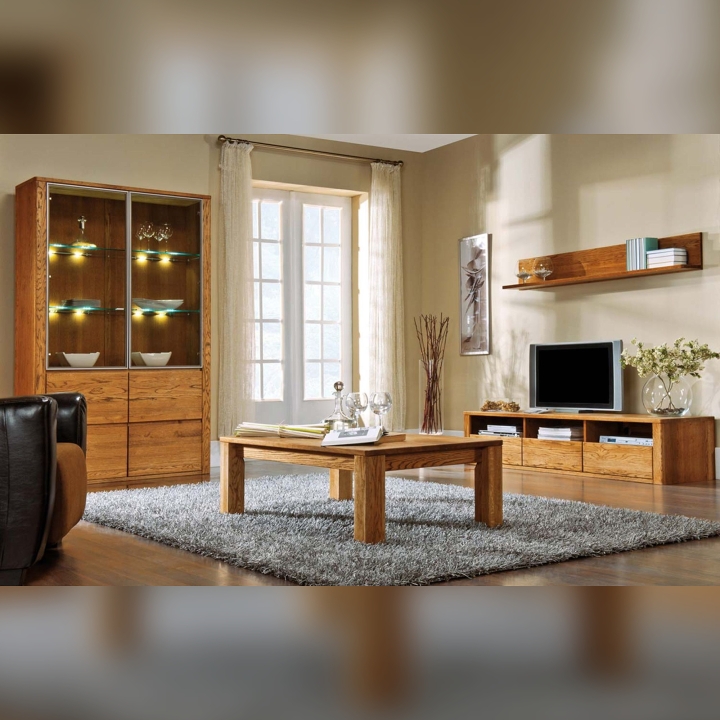 Półka wisząca dębowa Orlando olej natura 129 cm