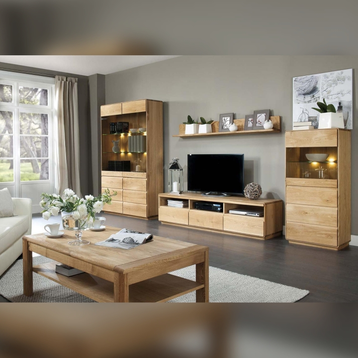 Stolik kawowy II z półką  Atlanta olej natura 120x75