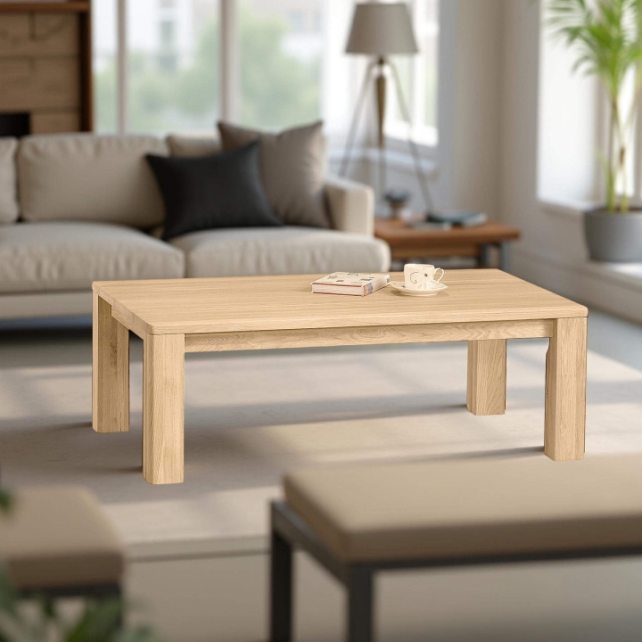 Stolik kawowy dębowy Orlando olej bianco 120x75