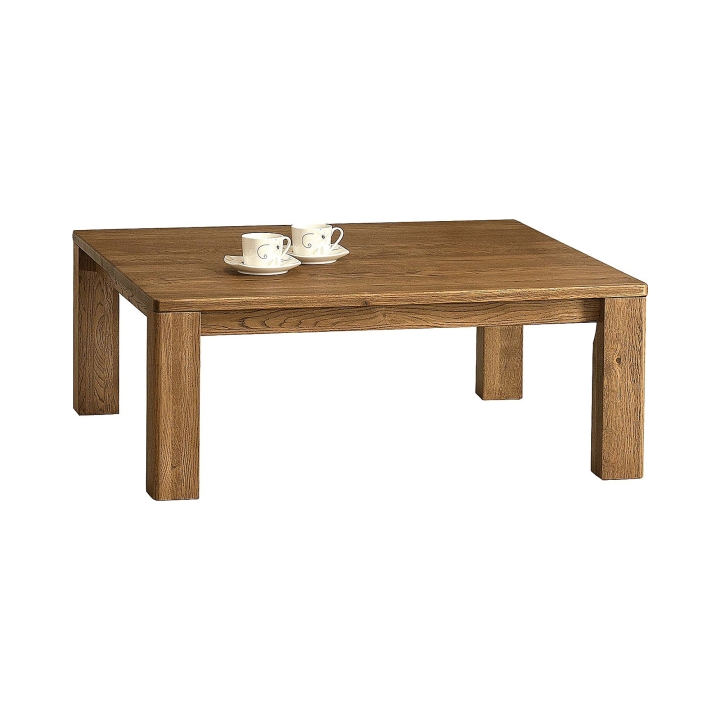 Stolik kawowy dębowy Orlando olej bursztyn 100x100