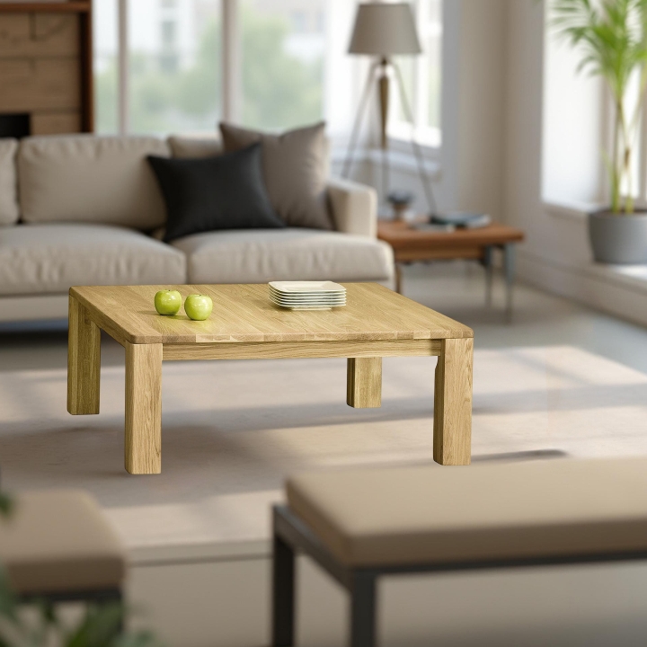 Stolik kawowy dębowy Orlando olej natura 100x100