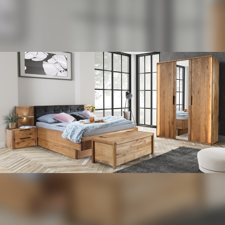 Szafka nocna wisząca do łóżka Denver prawa dąb rustical