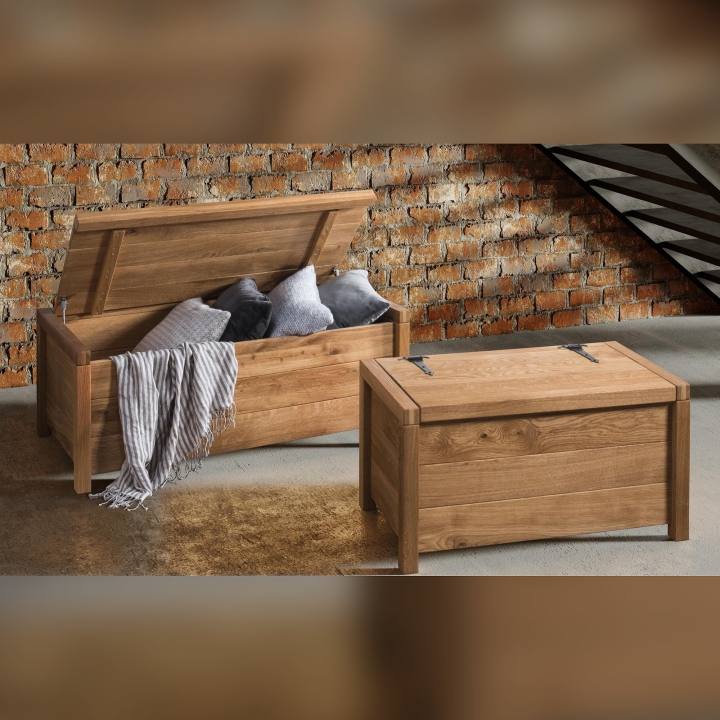 Duża dębowa skrzynia Denver dąb rustical