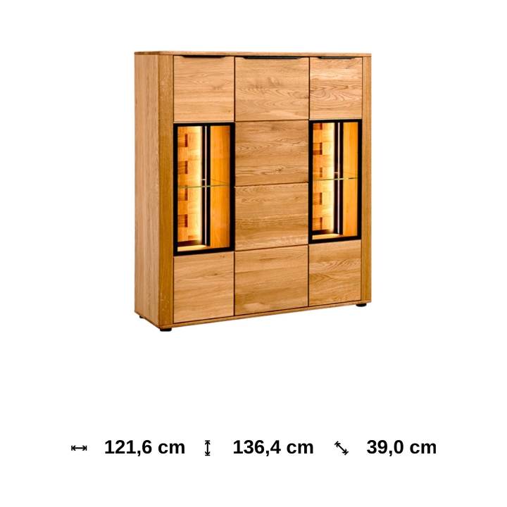 Kredens dębowy III Luna olej natura