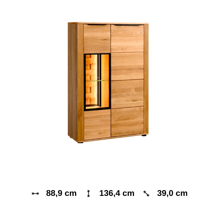 Kredens dębowy II Luna olej natura