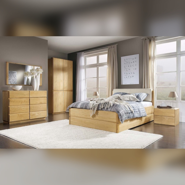 Łóżko dębowe Atlanta olej natura 200x200