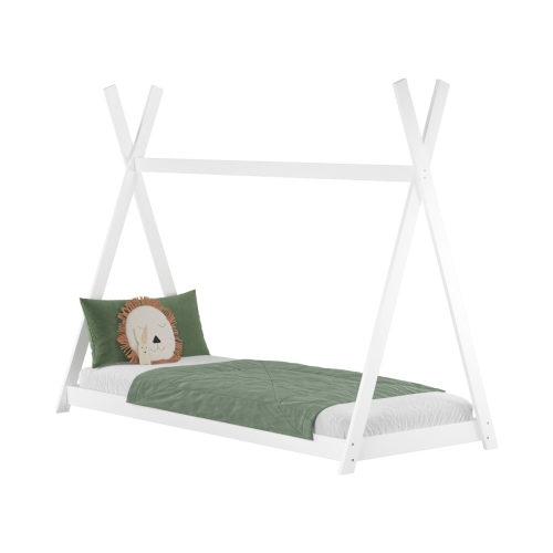 Bukowe łóżko dziecięce Tipi 90x200 białe