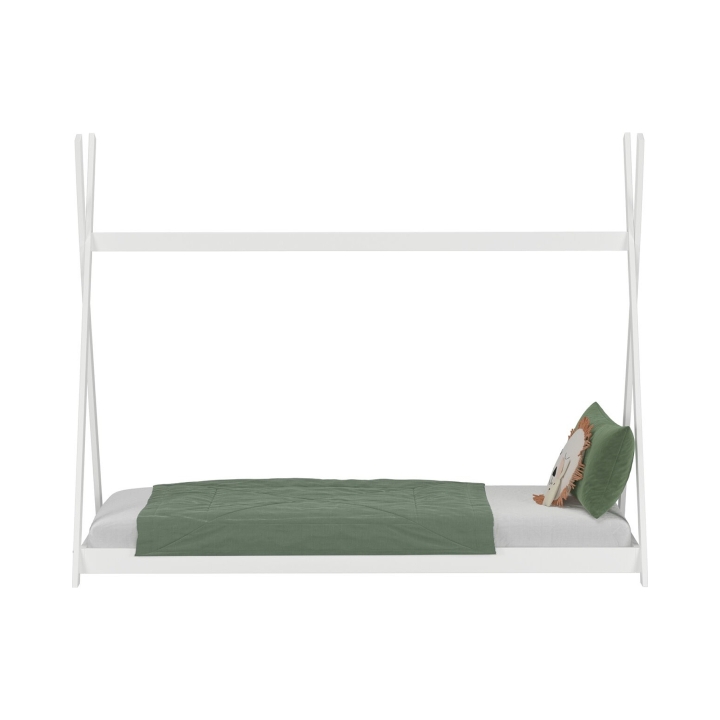 Bukowe łóżko dziecięce Tipi 90x200 białe