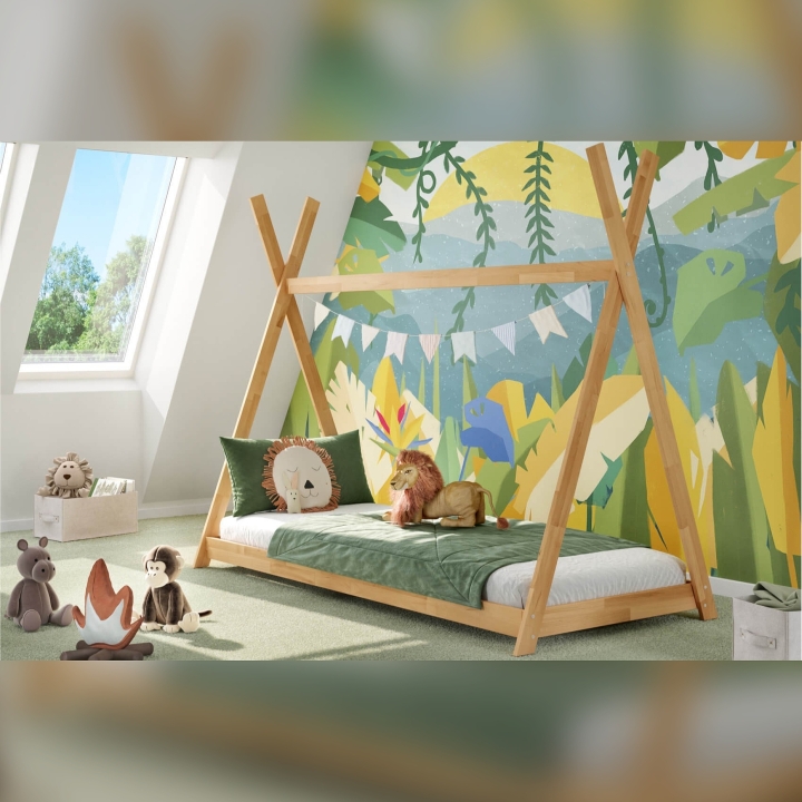 Bukowe łóżko dziecięce Tipi 90x200