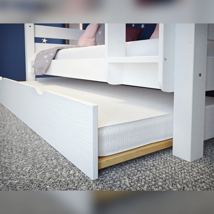 Szuflada na materac do łóżka Jan i Pięterko biała