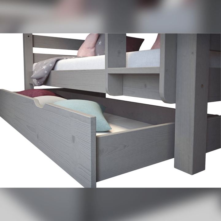 Szuflada na pościel do łóżka Jan i Pięterko szara