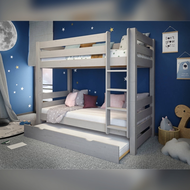 Szuflada na materac do łóżka Jan i Pięterko szara