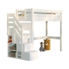 Łóżko piętrowe Antresola ze schodkami sosnowe białe