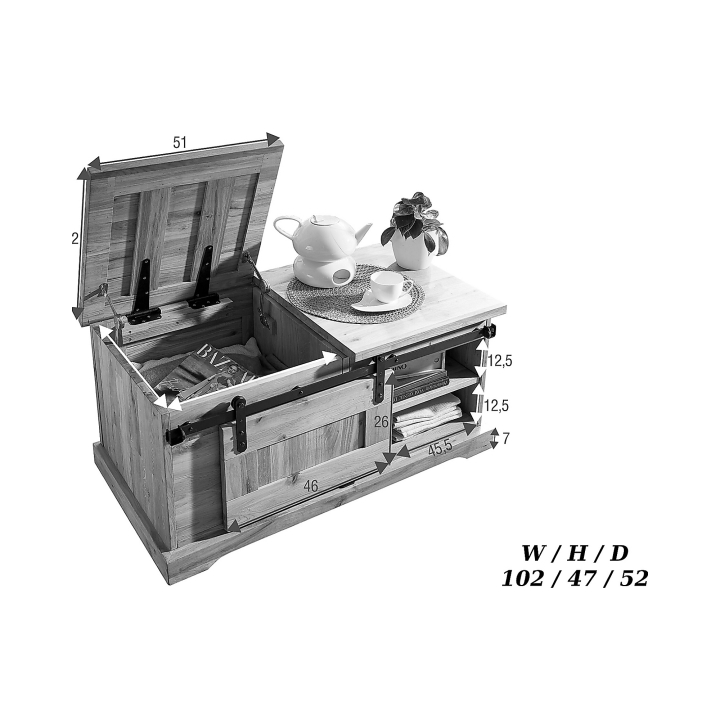 Stolik kawowy dębowy I Nyks