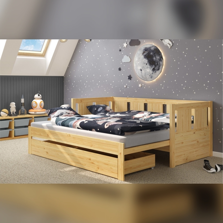 Łóżko sosnowe rozkładane Monia 2 osobowe 90/180x200