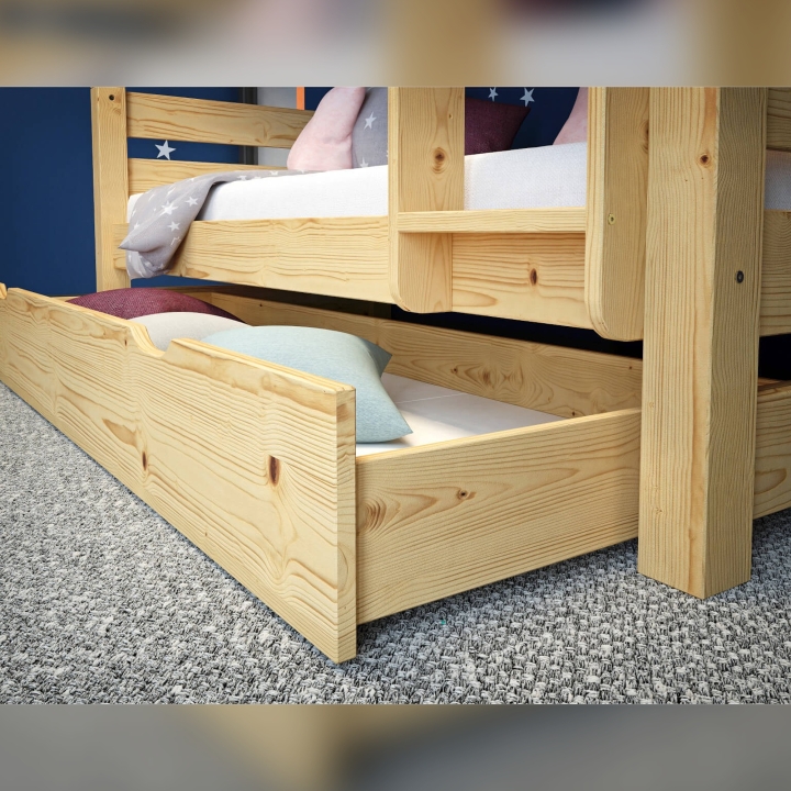Szuflada na pościel do łóżka 3 osobowego/Sen Trio sosna