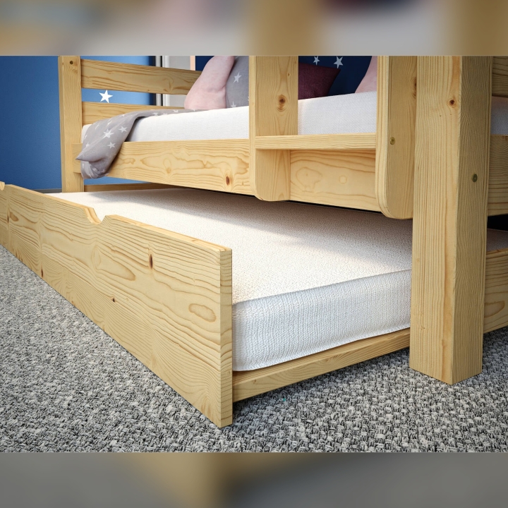 Szuflada na materac do łóżka 3 osobowego/Sen Trio sosna