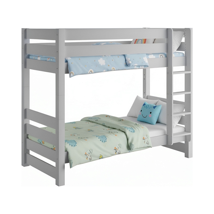 Łóżko piętrowe 90x200 Jan sosnowe szare