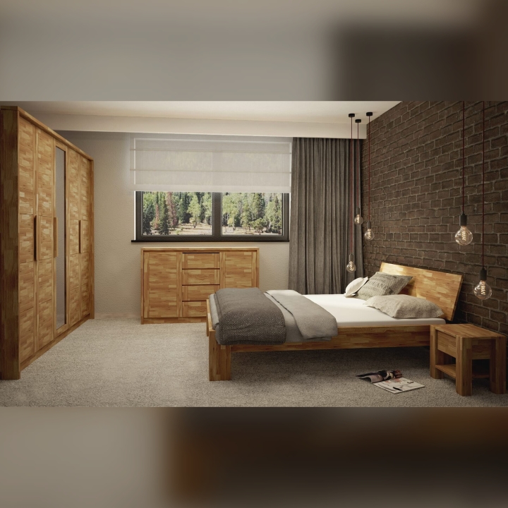 Szafa dębowa z lustrem Timo V