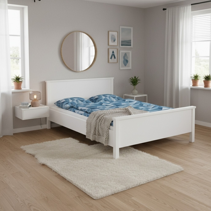 Łóżko bukowe Roma 160x200 białe