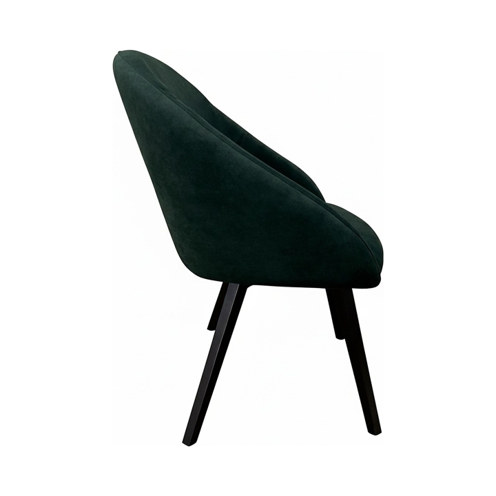 Welurowe krzesło z zieloną tapicerką