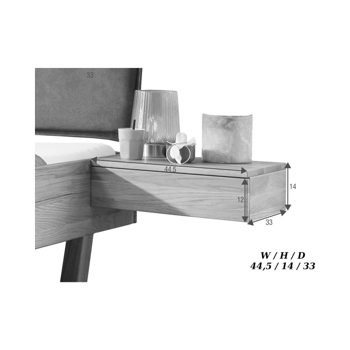 Wisząca szafka nocna dębowa LOVI