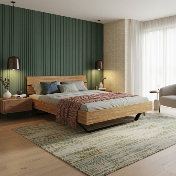 Łóżko lewitujące dębowe Rayo 140x200