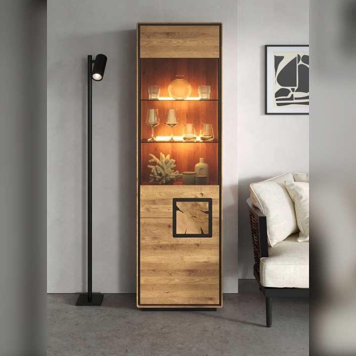 Witryna dębowa I lewa Lunare